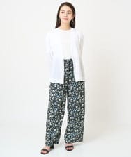 F6LGV45270 MICHEL KLEIN(小さいサイズ)(メゾン ドゥ サンク) [小さいサイズ]フラワープリントリラクシーパンツ(オリジナルプリント) ネイビー系(57)