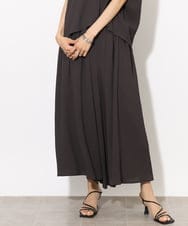 F6LHA04190 MICHEL KLEIN(小さいサイズ)(メゾン ドゥ サンク) [ 小さいサイズ]楊柳ギャザーワイドパンツ(セットアップ対応) ブラック
