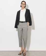 F6LHA05230 MICHEL KLEIN(小さいサイズ)(メゾン ドゥ サンク) [小さいサイズ]ストレッチツイルテーパードパンツ(機能性素材) ダークグレー