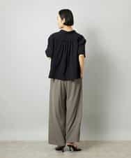 F6LHD02280 MICHEL KLEIN(小さいサイズ)(メゾン ドゥ サンク) [小さいサイズ][リラックスボトム]ドローストリング ワイドパンツ カーキ