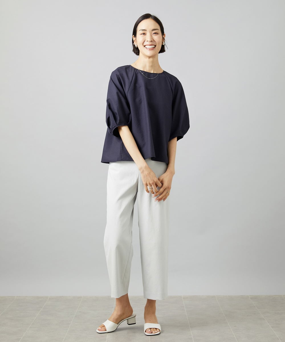 F6LHD17200 MICHEL KLEIN(小さいサイズ)(メゾン ドゥ サンク) [小さいサイズ][定番人気]ドライストレッチワイドパンツ ベージュ
