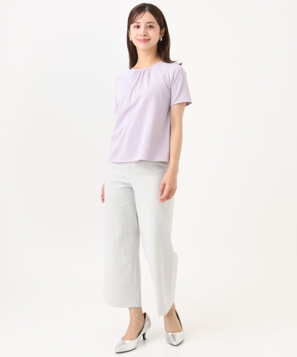 F6LHD17200 MICHEL KLEIN(小さいサイズ)(メゾン ドゥ サンク) [小さいサイズ][定番人気]ドライストレッチワイドパンツ ベージュ