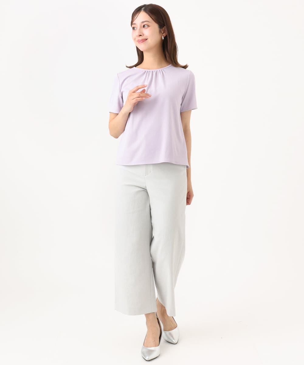 F6LHD17200 MICHEL KLEIN(小さいサイズ)(メゾン ドゥ サンク) [小さいサイズ][定番人気]ドライストレッチワイドパンツ ベージュ