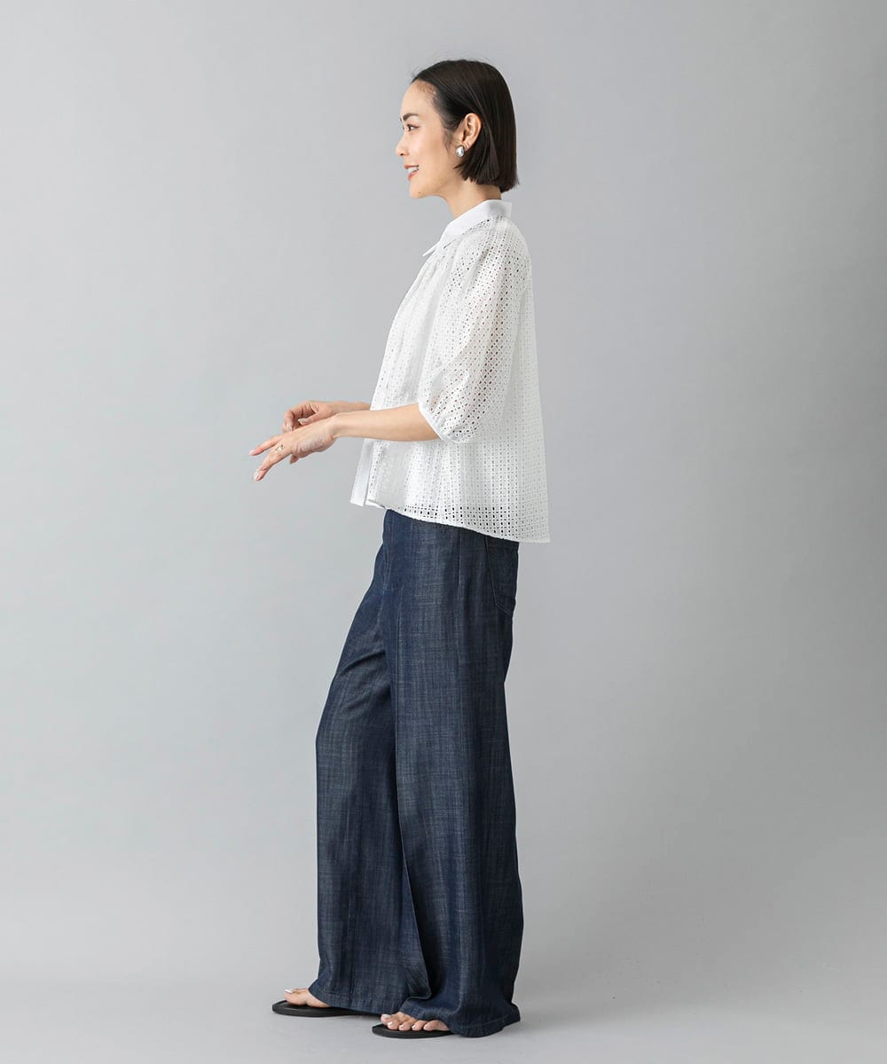 F6LHD18260 MICHEL KLEIN(小さいサイズ)(メゾン ドゥ サンク) [小さいサイズ]ライトデニムパンツ ネイビー