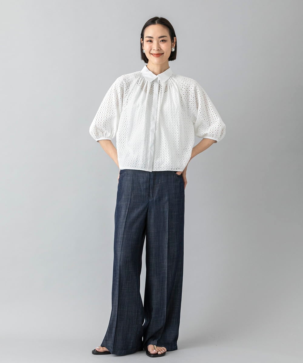 F6LHD18260 MICHEL KLEIN(小さいサイズ)(メゾン ドゥ サンク) [小さいサイズ]ライトデニムパンツ ネイビー