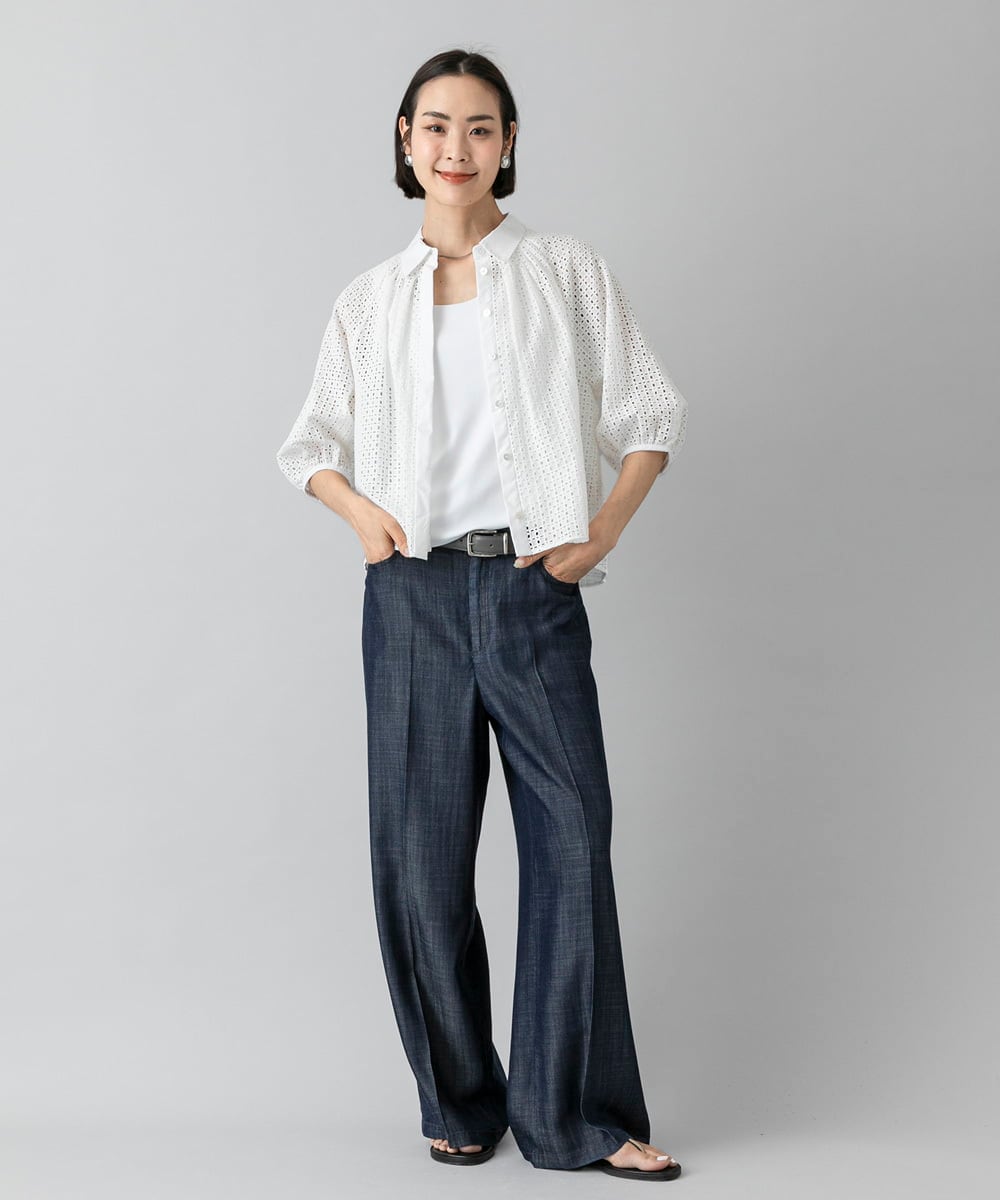 F6LHD18260 MICHEL KLEIN(小さいサイズ)(メゾン ドゥ サンク) [小さいサイズ]ライトデニムパンツ ネイビー