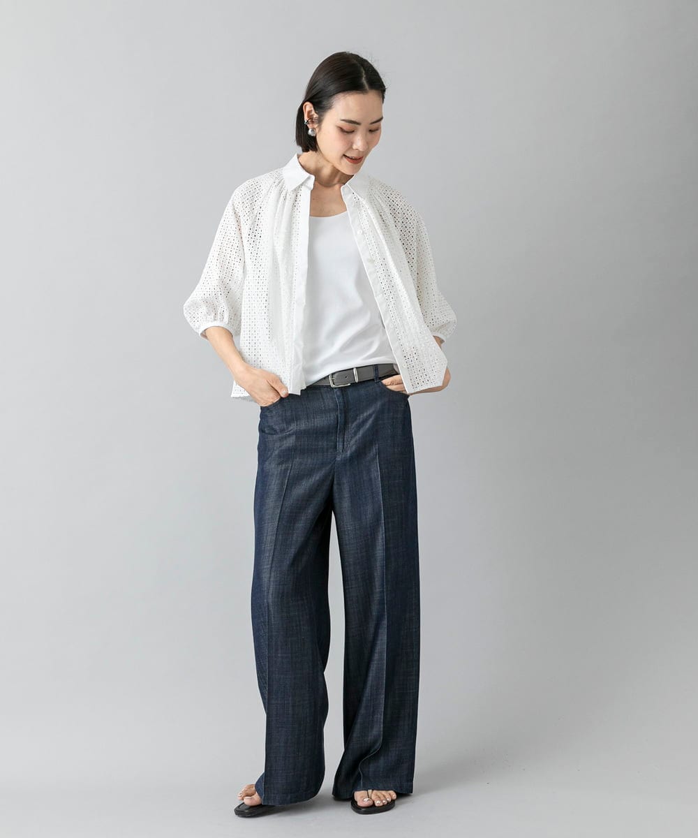 F6LHD18260 MICHEL KLEIN(小さいサイズ)(メゾン ドゥ サンク) [小さいサイズ]ライトデニムパンツ ネイビー