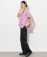 F6LJA02210 MICHEL KLEIN(小さいサイズ)(メゾン ドゥ サンク) [小さいサイズ]サテンワイドパンツ(セットアップ対応) ブラック