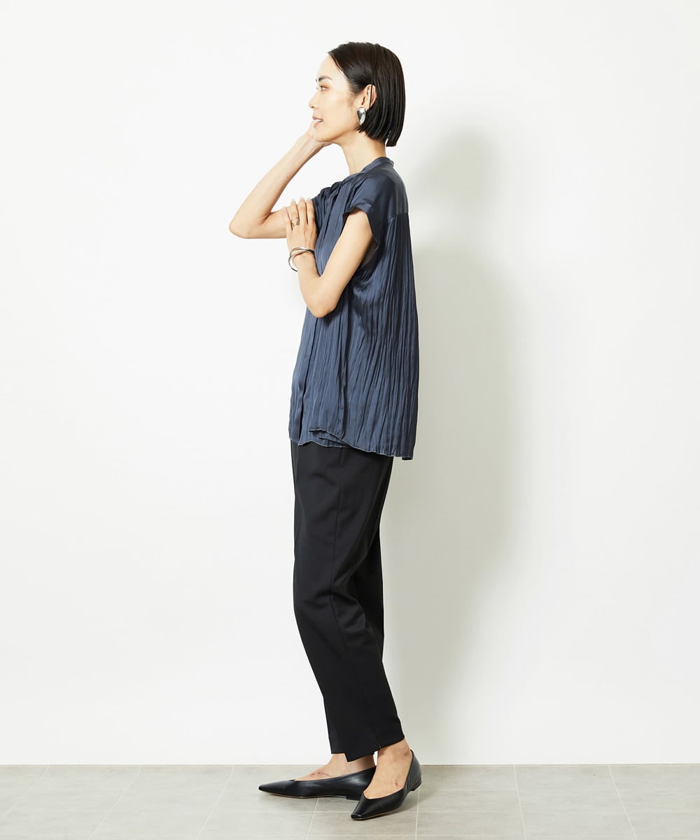 F6LJA07200 MICHEL KLEIN(小さいサイズ)(メゾン ドゥ サンク) ［小さいサイズ］ツイルストレッチテーパードパンツ ベージュ