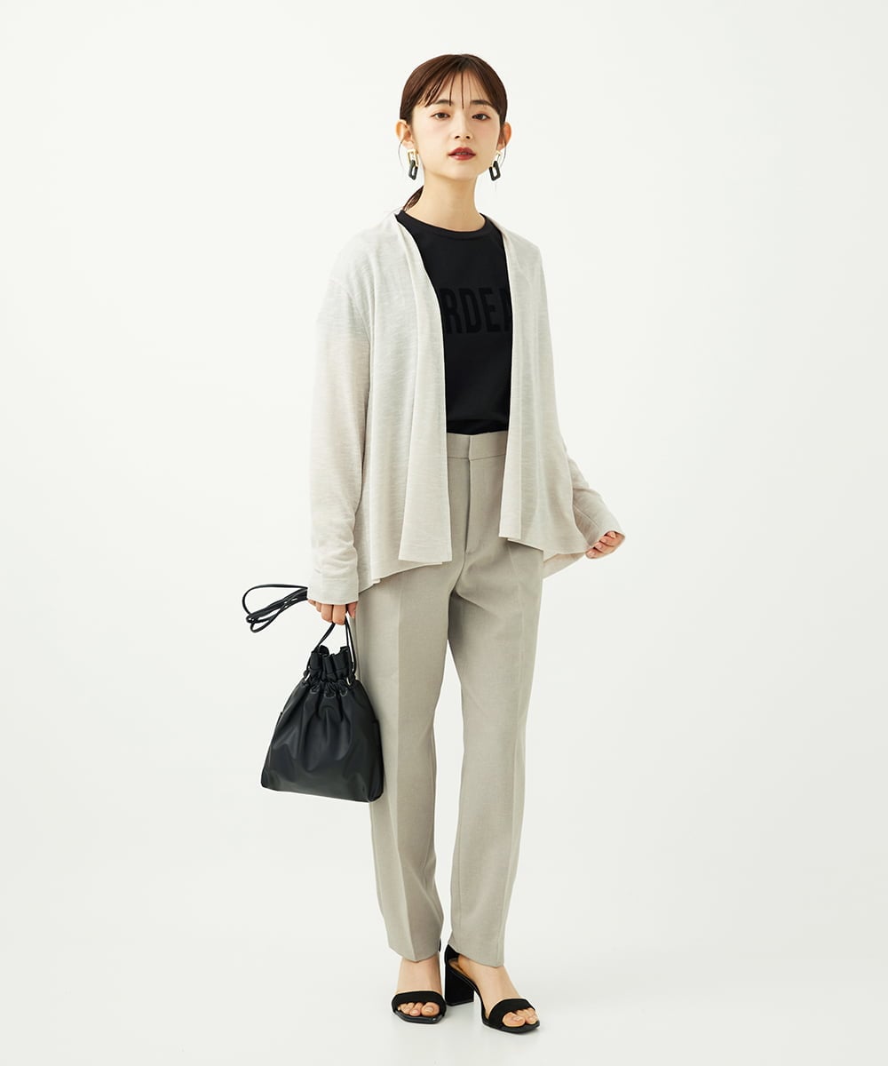 F6LJA07200 MICHEL KLEIN(小さいサイズ)(メゾン ドゥ サンク) ［小さいサイズ］ツイルストレッチテーパードパンツ ベージュ