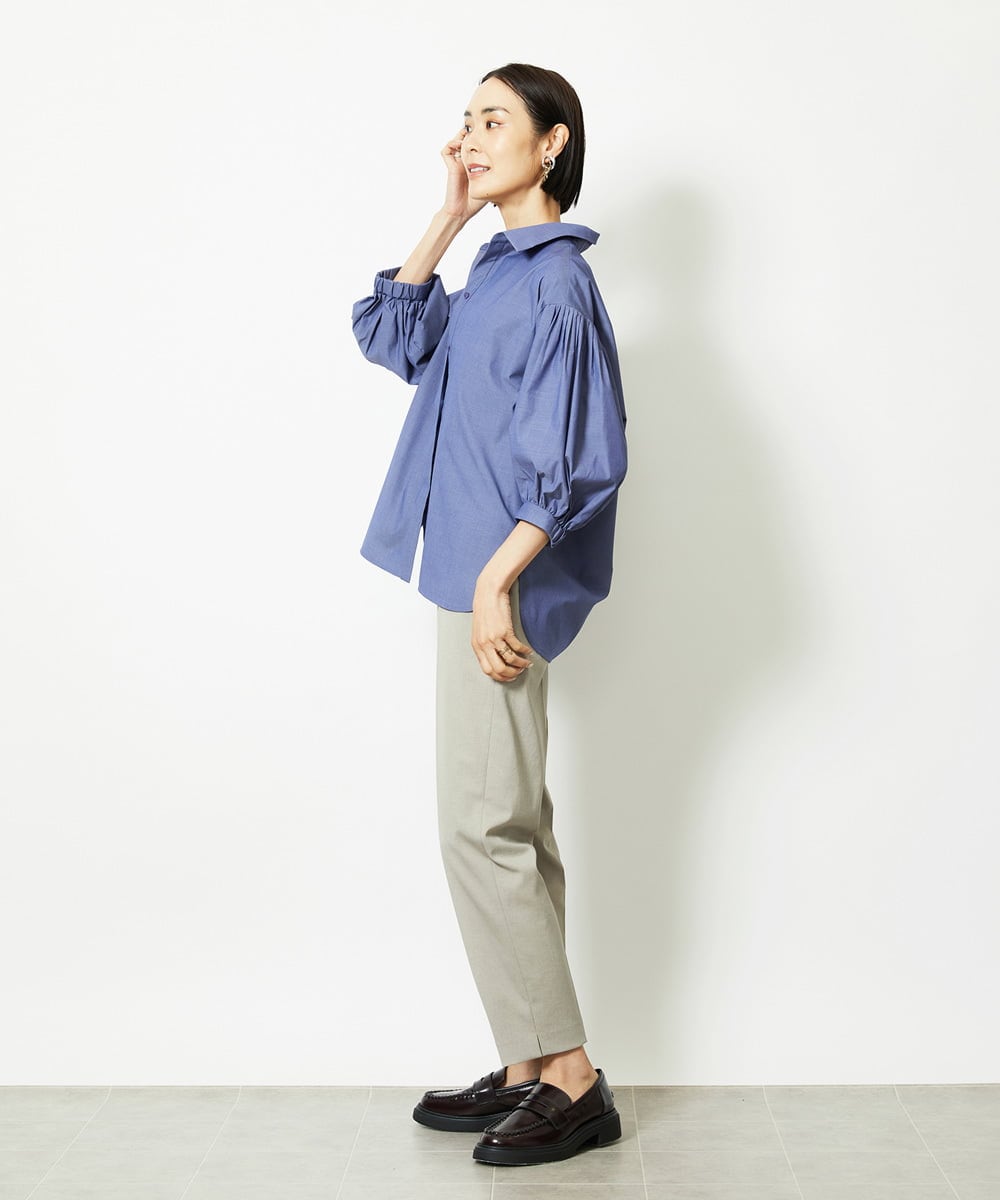 F6LJA07200 MICHEL KLEIN(小さいサイズ)(メゾン ドゥ サンク) ［小さいサイズ］ツイルストレッチテーパードパンツ ベージュ