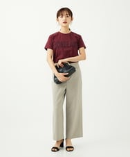 F6LJA08180 MICHEL KLEIN(小さいサイズ)(メゾン ドゥ サンク) ［小さいサイズ］ツイルストレッチワイドパンツ ベージュ