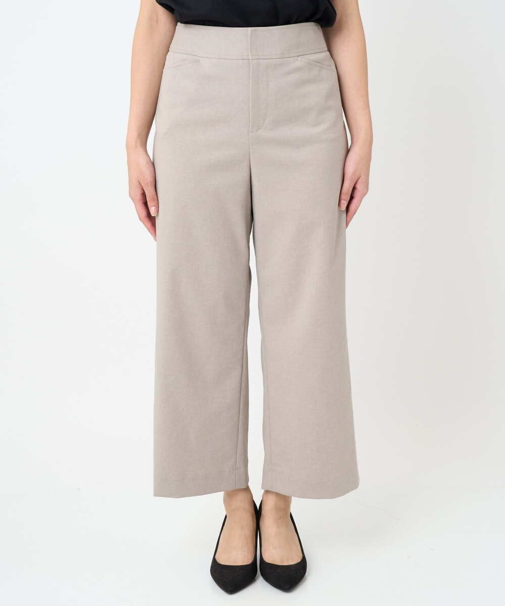 F6LJA08180 MICHEL KLEIN(小さいサイズ)(メゾン ドゥ サンク) ［小さいサイズ］ツイルストレッチワイドパンツ ベージュ