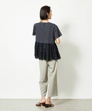 F6LJA08180 MICHEL KLEIN(小さいサイズ)(メゾン ドゥ サンク) ［小さいサイズ］ツイルストレッチワイドパンツ ベージュ