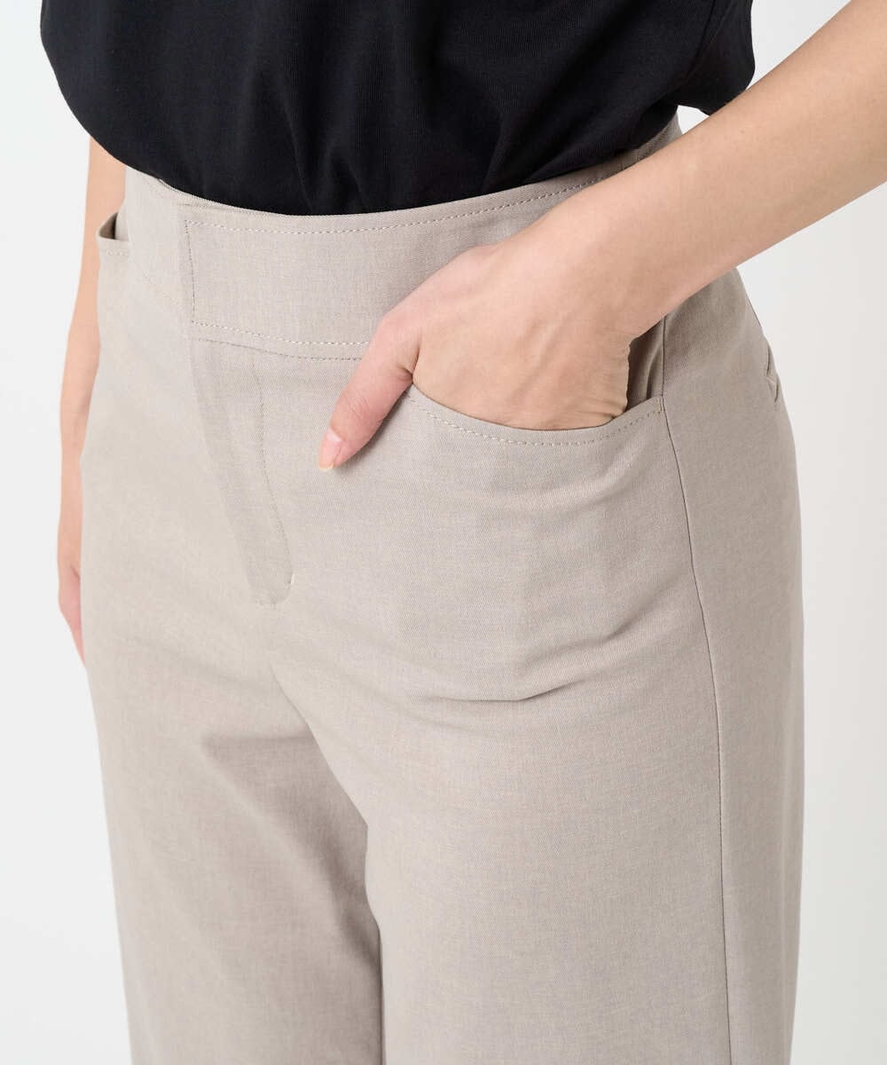 F6LJA08180 MICHEL KLEIN(小さいサイズ)(メゾン ドゥ サンク) ［小さいサイズ］ツイルストレッチワイドパンツ ベージュ