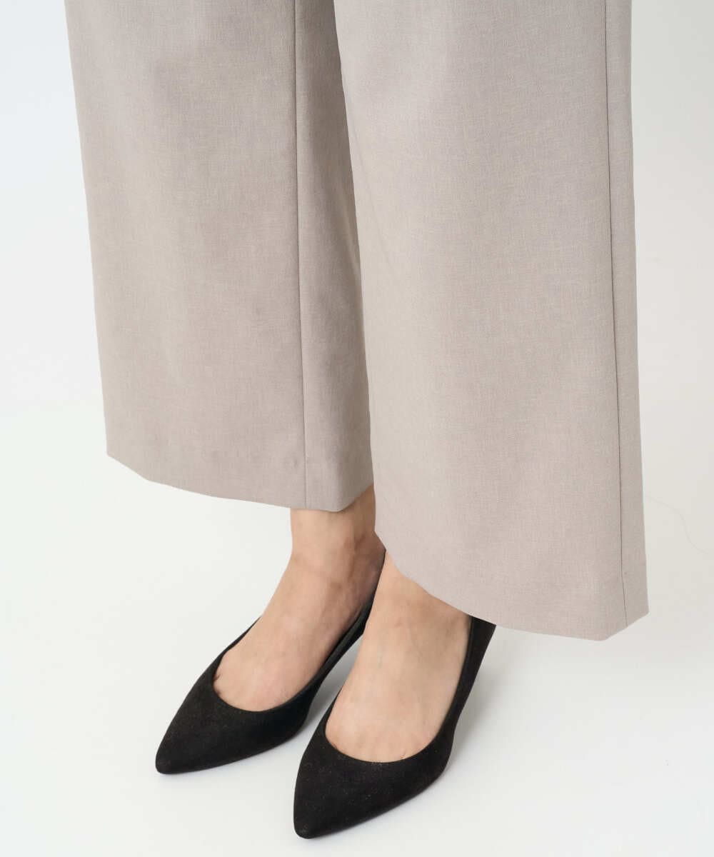 F6LJA08180 MICHEL KLEIN(小さいサイズ)(メゾン ドゥ サンク) ［小さいサイズ］ツイルストレッチワイドパンツ ベージュ