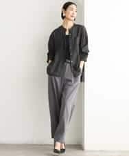 F6LJD02240 MICHEL KLEIN(小さいサイズ)(メゾン ドゥ サンク) 【小さいサイズ】[2WAY]ピーチタッチワイドパンツ ダークグレー