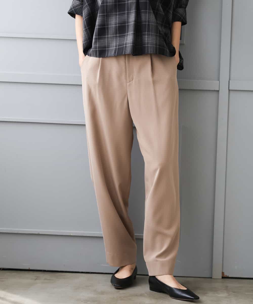 F6LJD02240 MICHEL KLEIN(小さいサイズ)(メゾン ドゥ サンク) 【小さいサイズ】[2WAY]ピーチタッチワイドパンツ ダークグレー