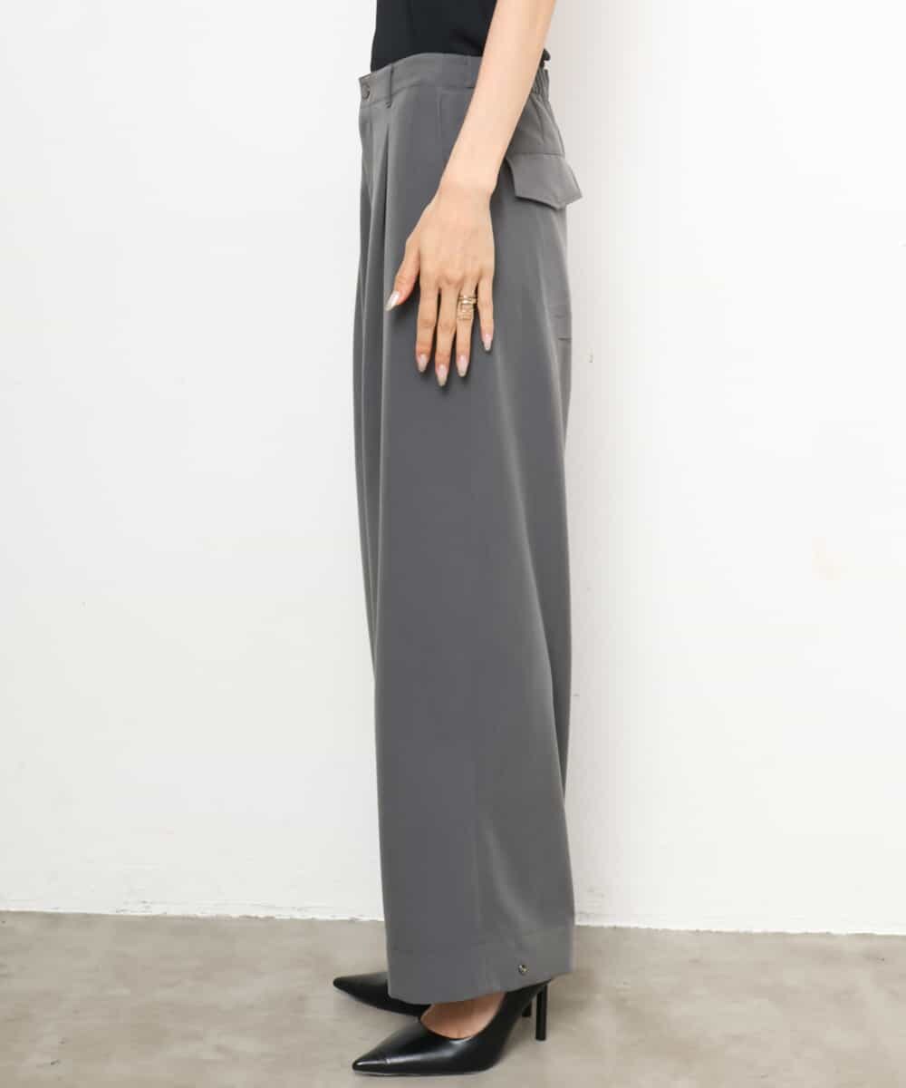 F6LJD02240 MICHEL KLEIN(小さいサイズ)(メゾン ドゥ サンク) 【小さいサイズ】[2WAY]ピーチタッチワイドパンツ ダークグレー