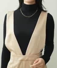 F6LJP21230 MICHEL KLEIN(小さいサイズ)(メゾン ドゥ サンク) [小さいサイズ]ライトサテン2WAYサロペット ベージュ(82)