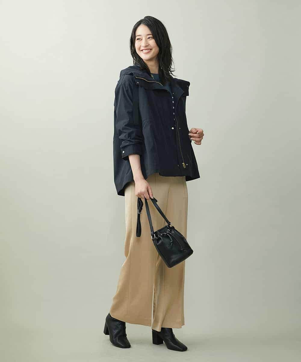 F6LJP21230 MICHEL KLEIN(小さいサイズ)(メゾン ドゥ サンク) [小さいサイズ]ライトサテン2WAYサロペット ベージュ(82)