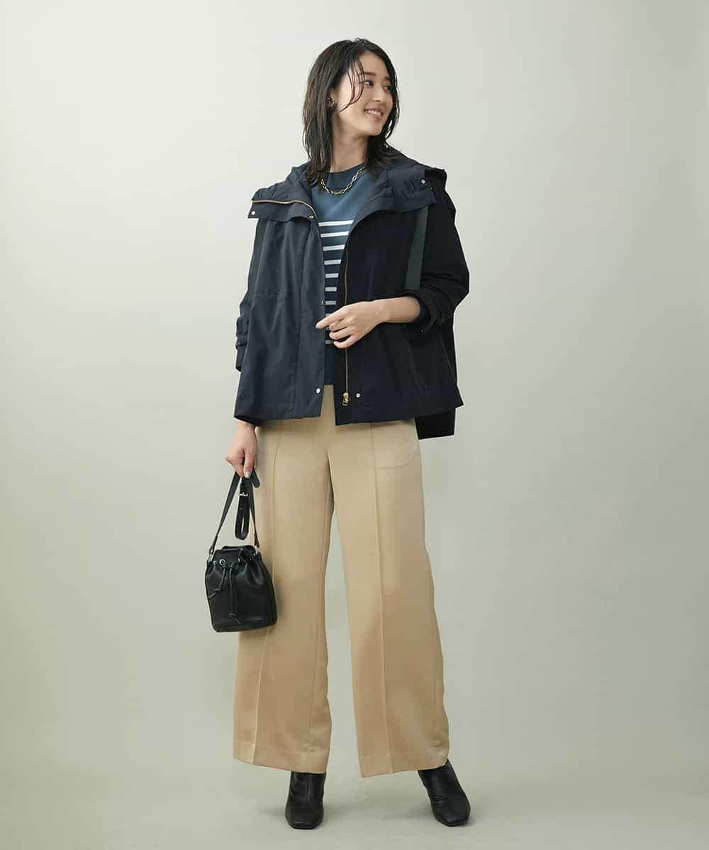 F6LJP21230 MICHEL KLEIN(小さいサイズ)(メゾン ドゥ サンク) [小さいサイズ]ライトサテン2WAYサロペット ベージュ(82)