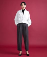 F6LJS20230 MICHEL KLEIN(小さいサイズ)(メゾン ドゥ サンク) [小さいサイズ]ハイウエストバレルパンツ ダークグレー(93)