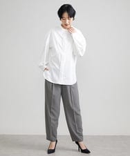 F6LJS20230 MICHEL KLEIN(小さいサイズ)(メゾン ドゥ サンク) [小さいサイズ]ハイウエストバレルパンツ ダークグレー(93)