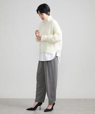 F6LJS20230 MICHEL KLEIN(小さいサイズ)(メゾン ドゥ サンク) [小さいサイズ]ハイウエストバレルパンツ ダークグレー(93)