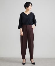 F6LJS20230 MICHEL KLEIN(小さいサイズ)(メゾン ドゥ サンク) [小さいサイズ]ハイウエストバレルパンツ ダークグレー(93)