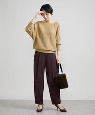 F6LJS20230 MICHEL KLEIN(小さいサイズ)(メゾン ドゥ サンク) [小さいサイズ]ハイウエストバレルパンツ ダークグレー(93)