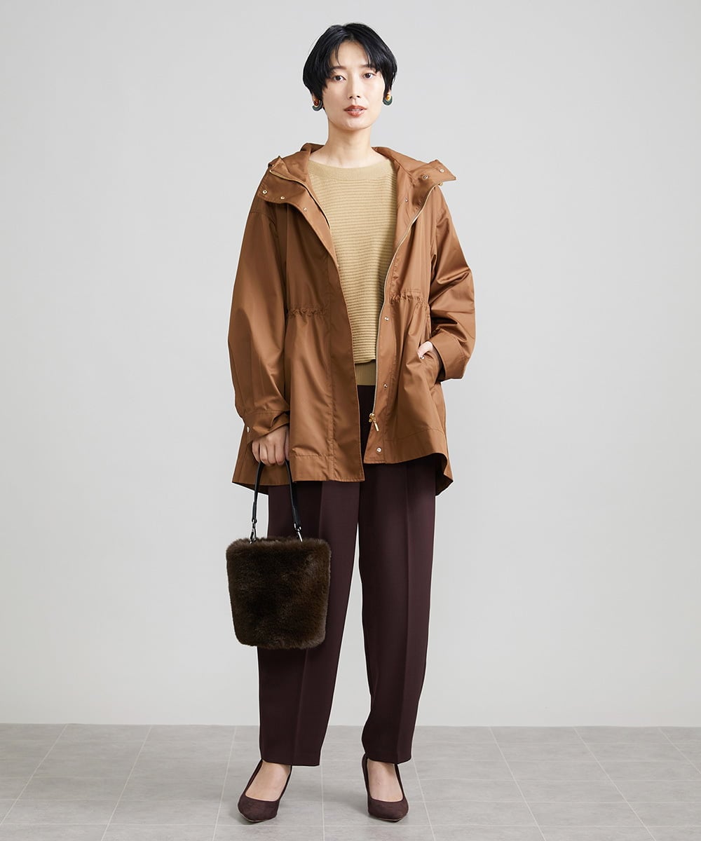 F6LJS20230 MICHEL KLEIN(小さいサイズ)(メゾン ドゥ サンク) [小さいサイズ]ハイウエストバレルパンツ ダークグレー(93)
