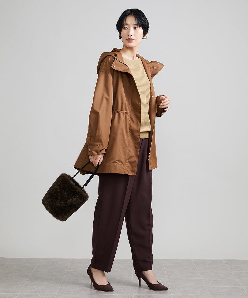 F6LJS20230 MICHEL KLEIN(小さいサイズ)(メゾン ドゥ サンク) [小さいサイズ]ハイウエストバレルパンツ ダークグレー(93)