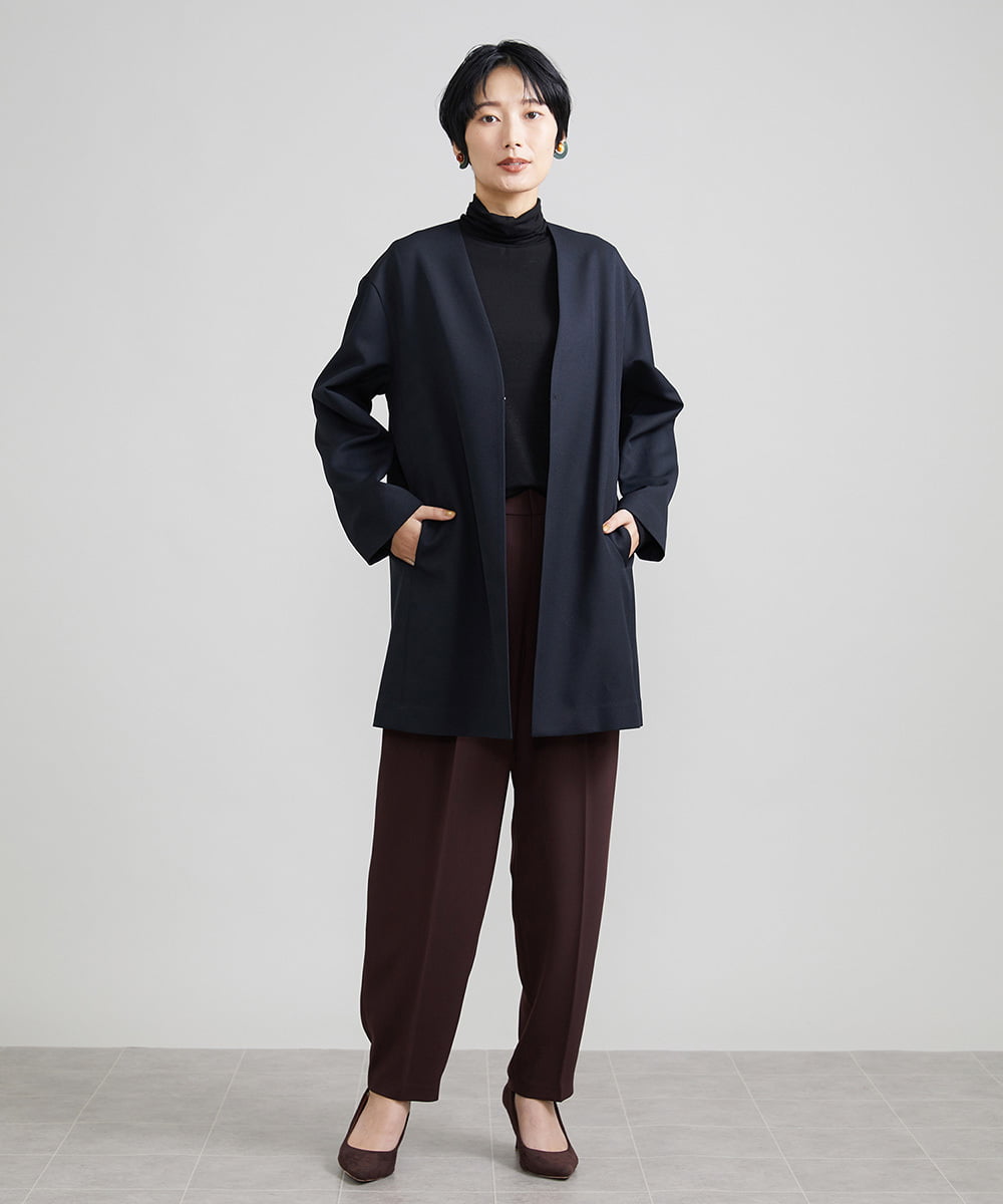 F6LJS20230 MICHEL KLEIN(小さいサイズ)(メゾン ドゥ サンク) [小さいサイズ]ハイウエストバレルパンツ ダークグレー(93)