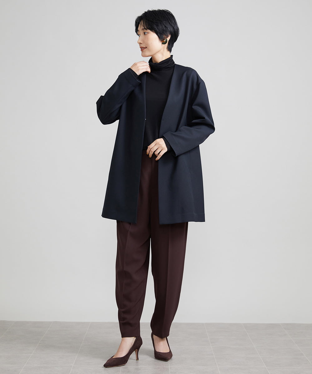 F6LJS20230 MICHEL KLEIN(小さいサイズ)(メゾン ドゥ サンク) [小さいサイズ]ハイウエストバレルパンツ ダークグレー(93)