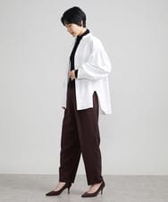 F6LJS20230 MICHEL KLEIN(小さいサイズ)(メゾン ドゥ サンク) [小さいサイズ]ハイウエストバレルパンツ ダークグレー(93)