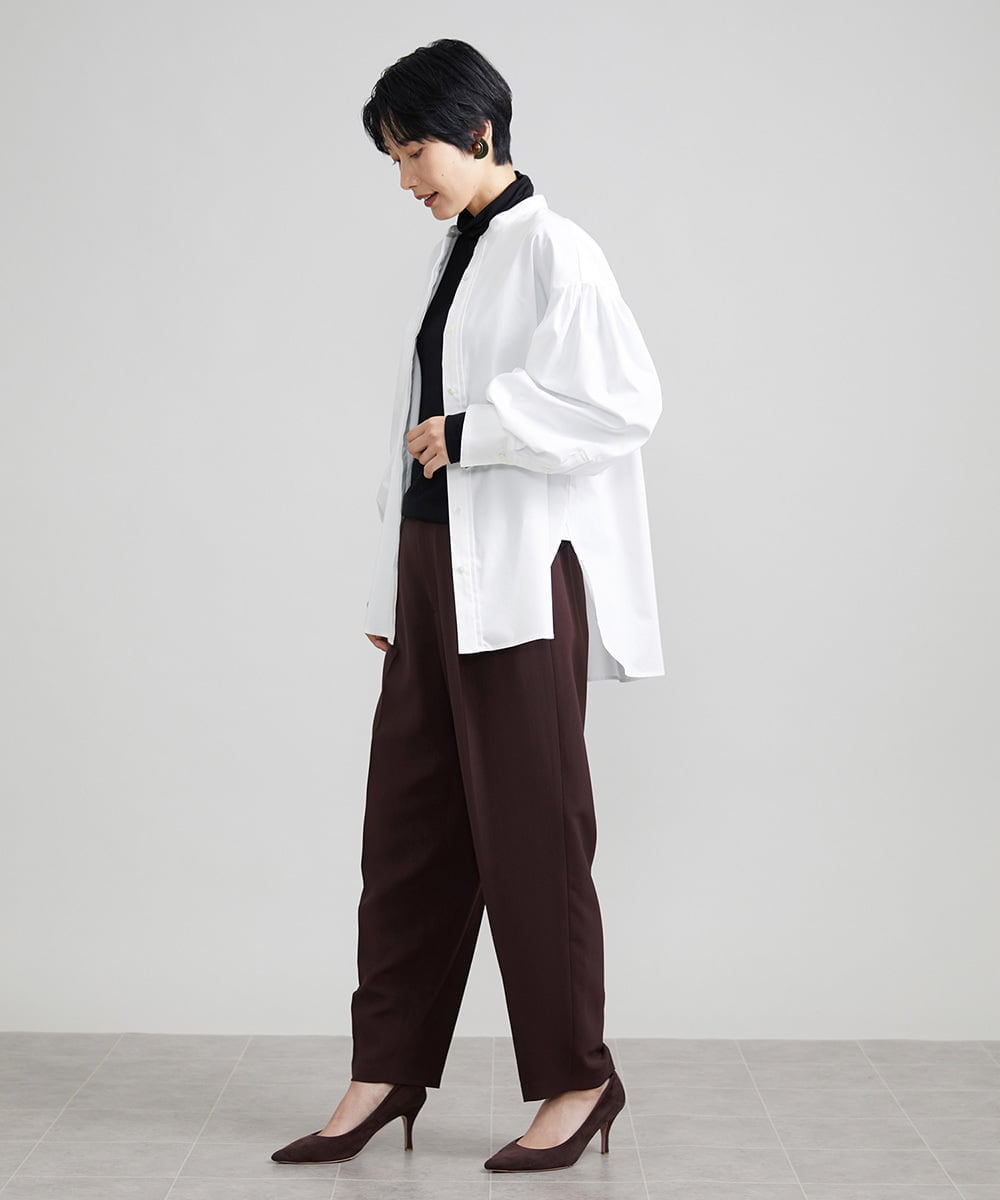 F6LJS20230 MICHEL KLEIN(小さいサイズ)(メゾン ドゥ サンク) [小さいサイズ]ハイウエストバレルパンツ ダークグレー(93)