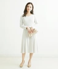 F6PDS04300 MICHEL KLEIN(小さいサイズ)(メゾン ドゥ サンク) [小さいサイズ]2WAY Vネックジャージーワンピース ネイビー(57)