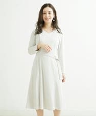 F6PDS04300 MICHEL KLEIN(小さいサイズ)(メゾン ドゥ サンク) [小さいサイズ]2WAY Vネックジャージーワンピース ネイビー(57)