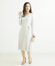 F6PDS04300 MICHEL KLEIN(小さいサイズ)(メゾン ドゥ サンク) [小さいサイズ]2WAY Vネックジャージーワンピース ネイビー(57)