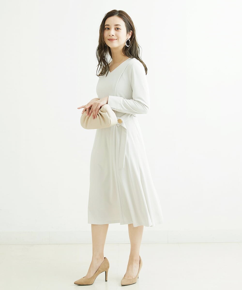 F6PDS04300 MICHEL KLEIN(小さいサイズ)(メゾン ドゥ サンク) [小さいサイズ]2WAY Vネックジャージーワンピース ネイビー(57)