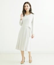 F6PDS04300 MICHEL KLEIN(小さいサイズ)(メゾン ドゥ サンク) [小さいサイズ]2WAY Vネックジャージーワンピース ネイビー(57)