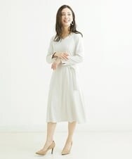 F6PDS04300 MICHEL KLEIN(小さいサイズ)(メゾン ドゥ サンク) [小さいサイズ]2WAY Vネックジャージーワンピース ネイビー(57)