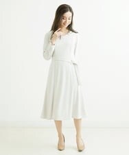 F6PDS04300 MICHEL KLEIN(小さいサイズ)(メゾン ドゥ サンク) [小さいサイズ]2WAY Vネックジャージーワンピース ネイビー(57)