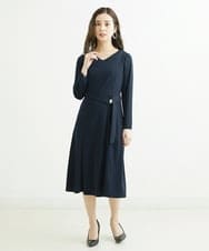 F6PDS04300 MICHEL KLEIN(小さいサイズ)(メゾン ドゥ サンク) [小さいサイズ]2WAY Vネックジャージーワンピース ネイビー(57)
