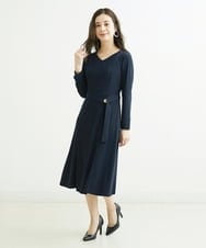 F6PDS04300 MICHEL KLEIN(小さいサイズ)(メゾン ドゥ サンク) [小さいサイズ]2WAY Vネックジャージーワンピース ネイビー(57)