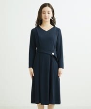F6PDS04300 MICHEL KLEIN(小さいサイズ)(メゾン ドゥ サンク) [小さいサイズ]2WAY Vネックジャージーワンピース ネイビー(57)