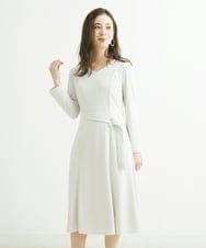 F6PDS04300 MICHEL KLEIN(小さいサイズ)(メゾン ドゥ サンク) [小さいサイズ]2WAY Vネックジャージーワンピース アイボリー(80)