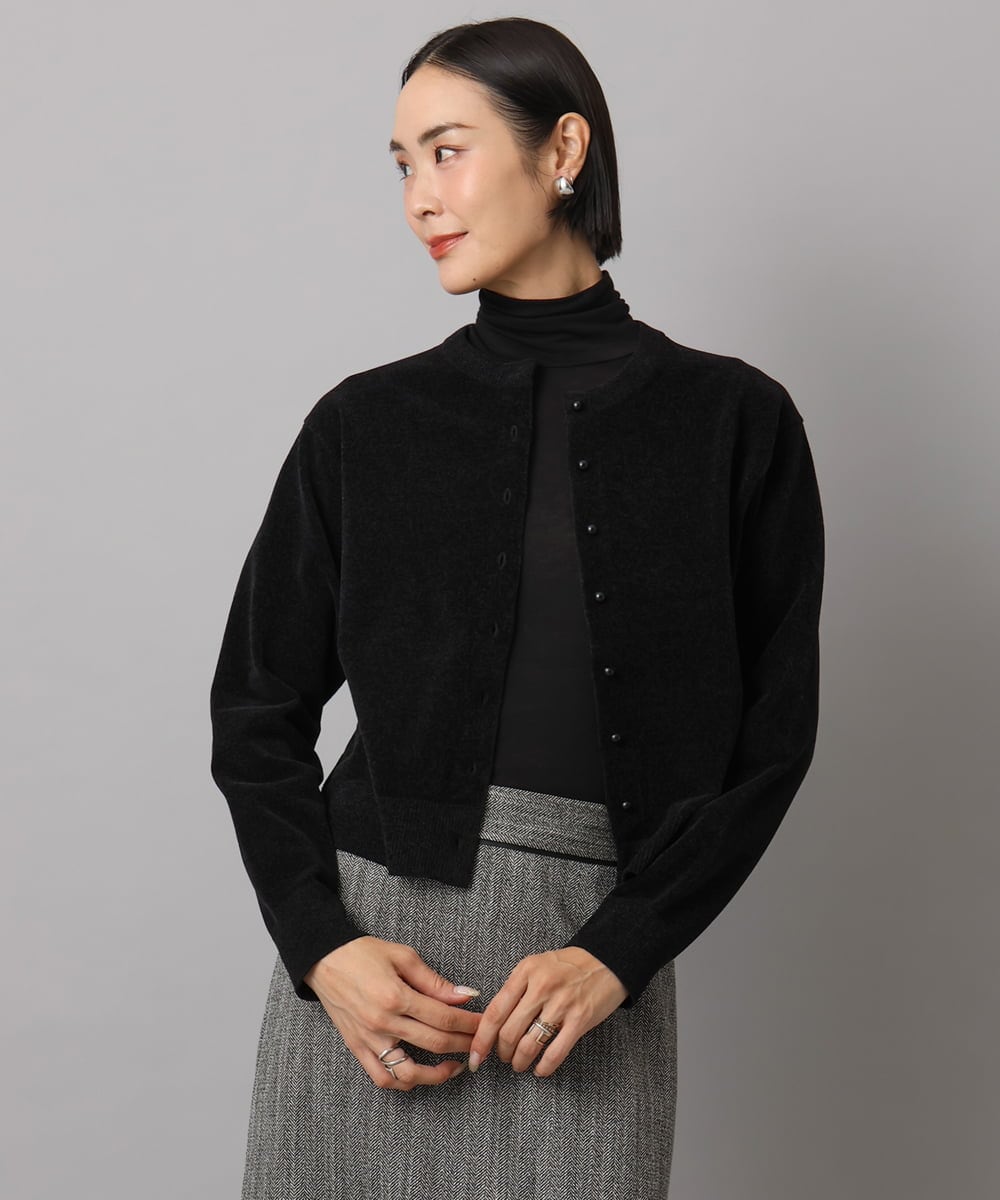 F6SAD11230 MICHEL KLEIN(小さいサイズ)(メゾン ドゥ サンク) [小さいサイズ]コンパクトモールカーディガン ライトブルー