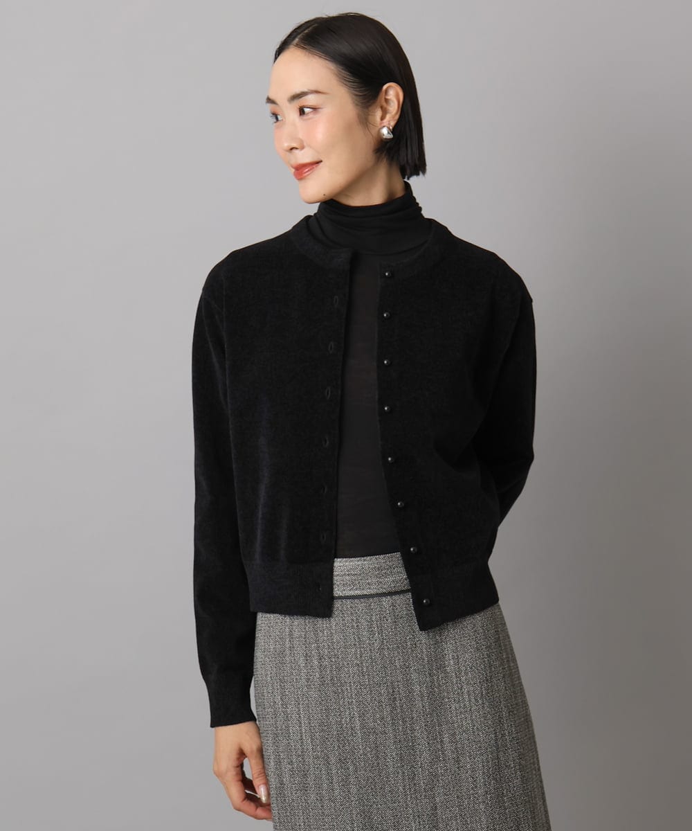 F6SAD11230 MICHEL KLEIN(小さいサイズ)(メゾン ドゥ サンク) [小さいサイズ]コンパクトモールカーディガン ライトブルー